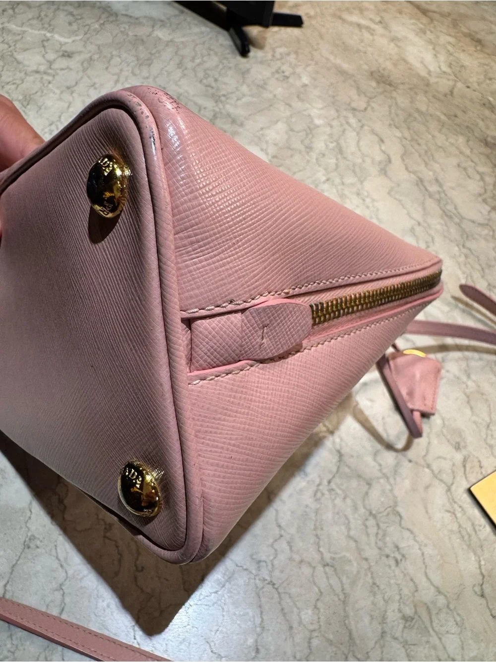 Prada Small Pink Promenade Bag, Gold Hardware